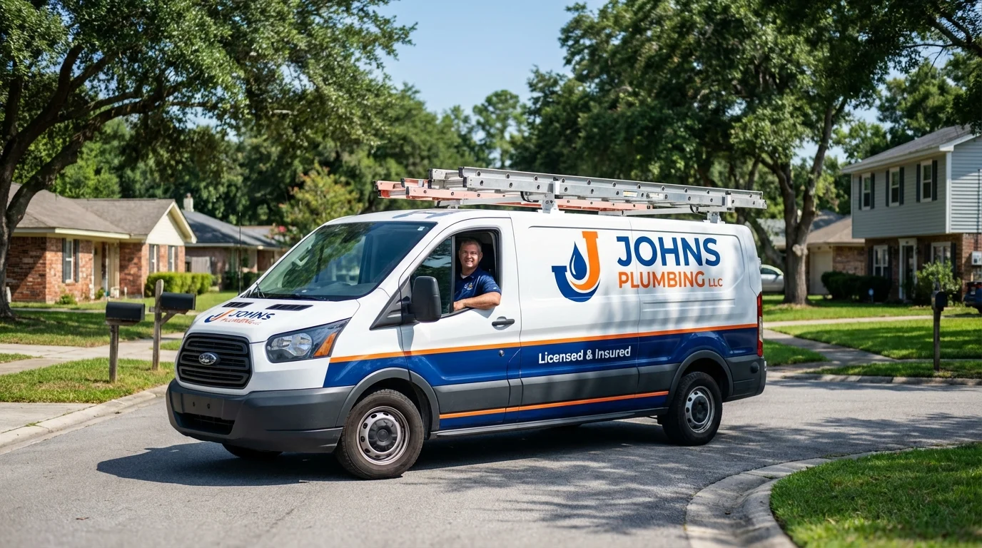 Johns Plumbing LLC service van in Bull Shoals, AR
