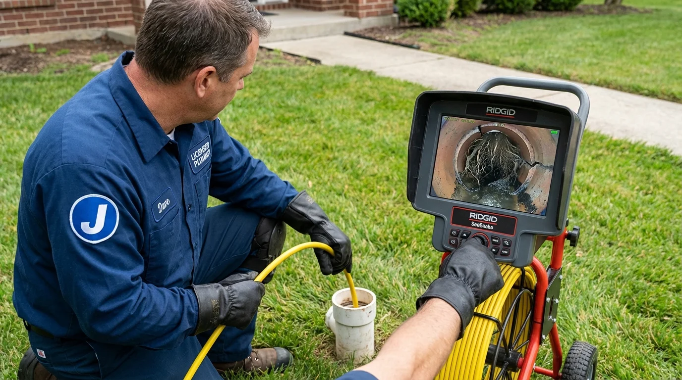 Sewer camera inspection being performed by Johns Plumbing LLC in Bull Shoals